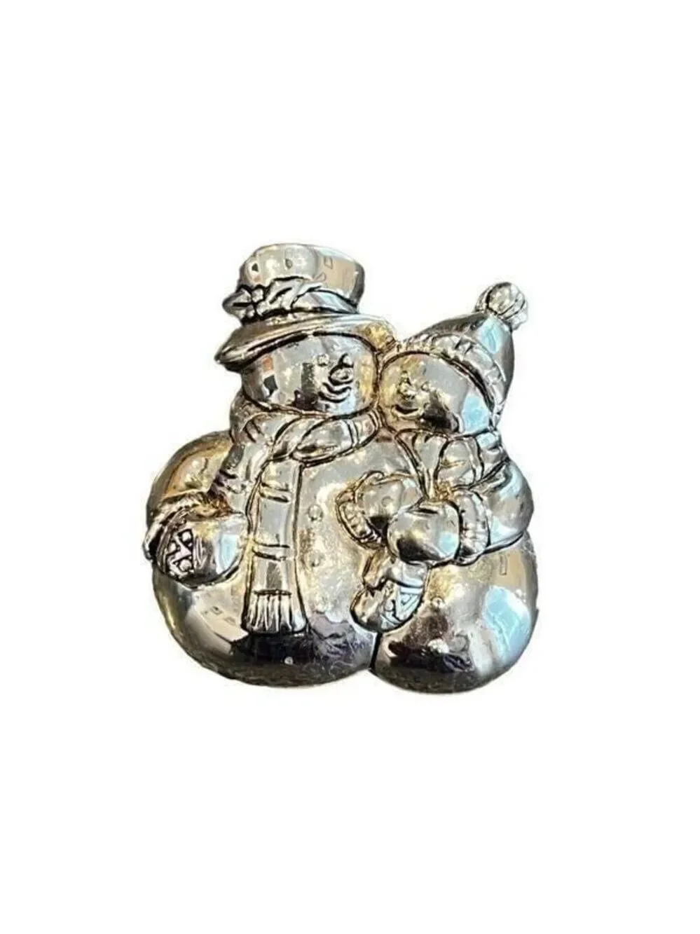 Christmas Snowman dual pendant Locket brooch